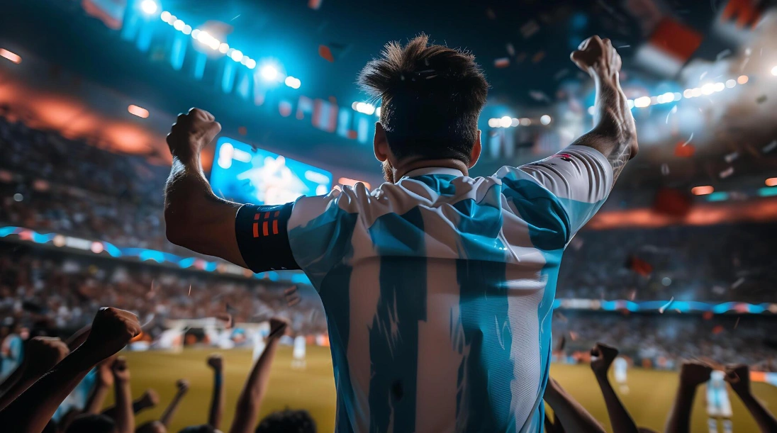Soccer fan on the stadium