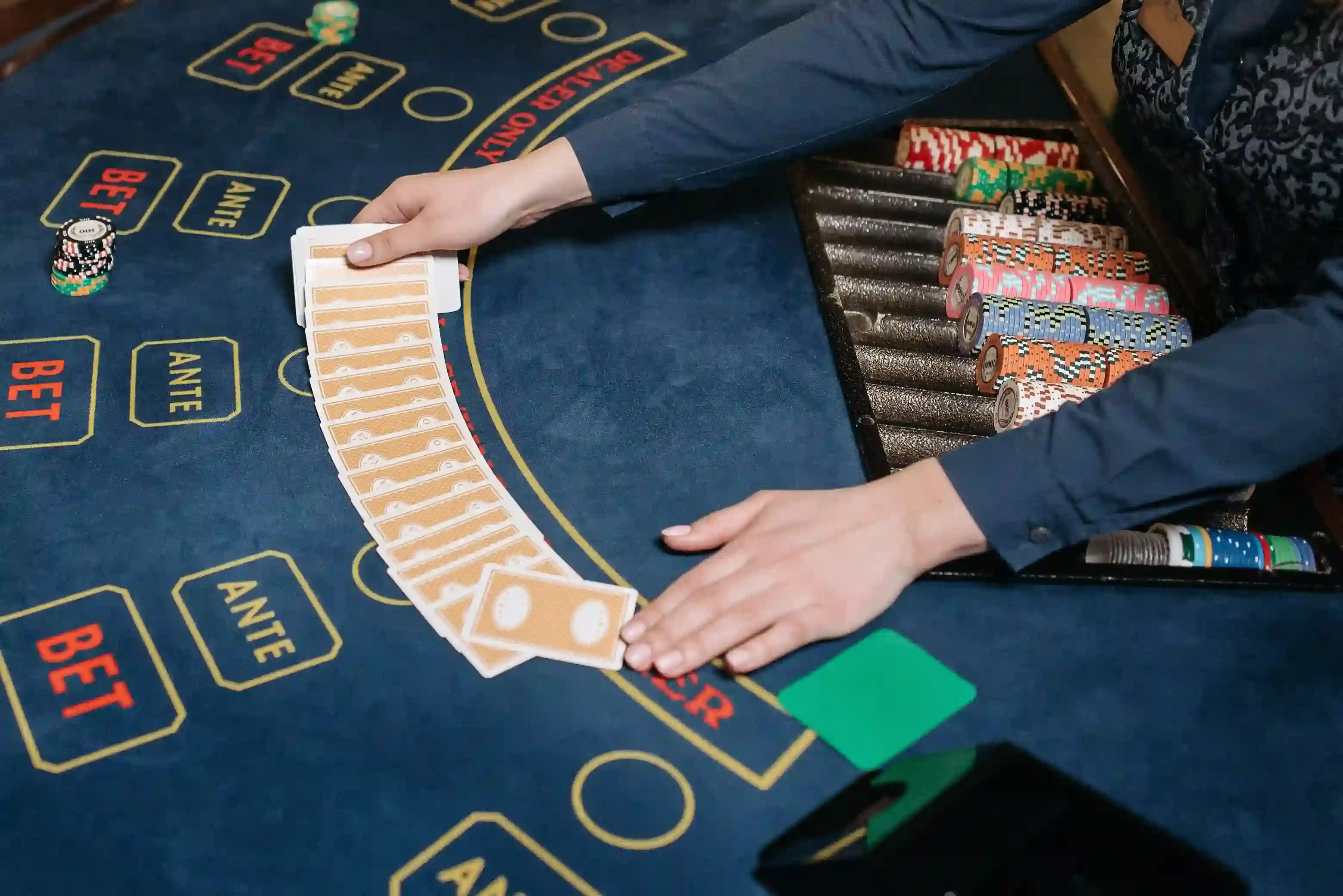 Casino cards on the table